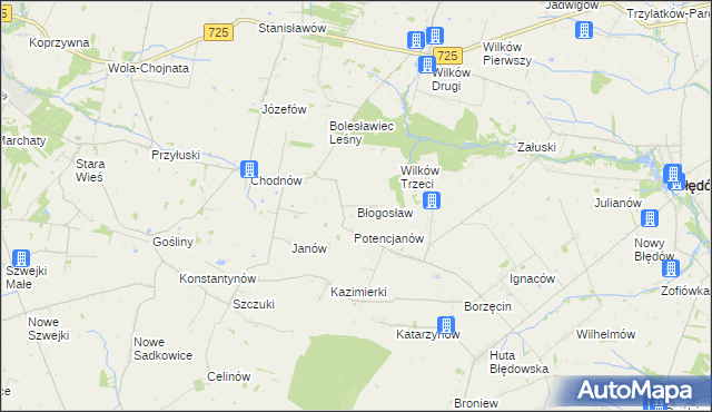 mapa Błogosław, Błogosław na mapie Targeo