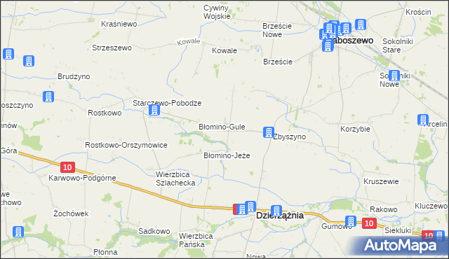 mapa Błomino Gumowskie, Błomino Gumowskie na mapie Targeo