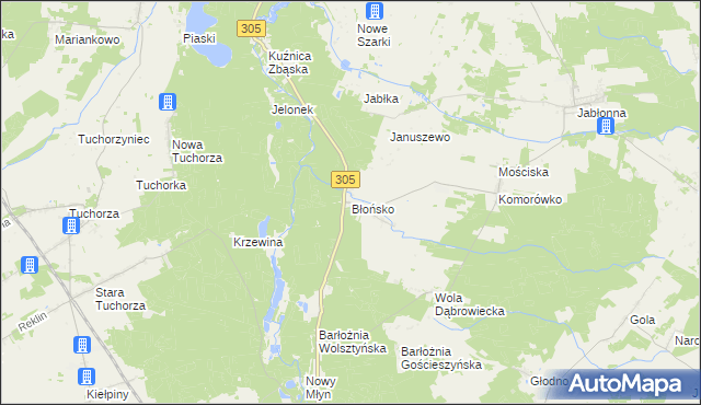 mapa Błońsko, Błońsko na mapie Targeo