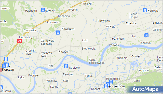 mapa Błotnowola, Błotnowola na mapie Targeo