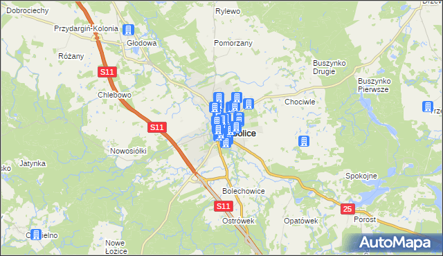 mapa Bobolice powiat koszaliński, Bobolice powiat koszaliński na mapie Targeo