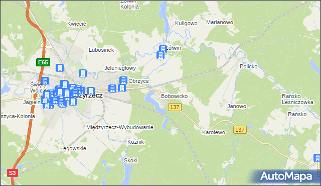 mapa Bobowicko, Bobowicko na mapie Targeo