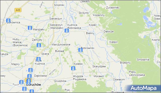 mapa Bobrowniki gmina Grabów nad Prosną, Bobrowniki gmina Grabów nad Prosną na mapie Targeo