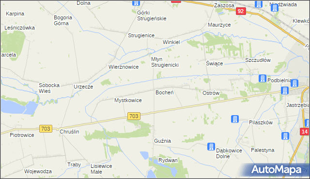 mapa Bocheń, Bocheń na mapie Targeo