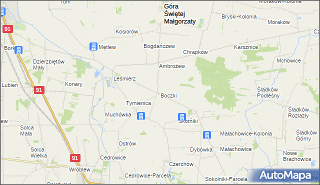 mapa Boczki gmina Ozorków, Boczki gmina Ozorków na mapie Targeo