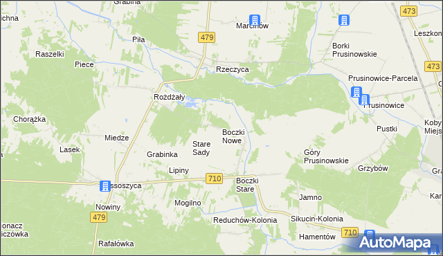 mapa Boczki Nowe, Boczki Nowe na mapie Targeo