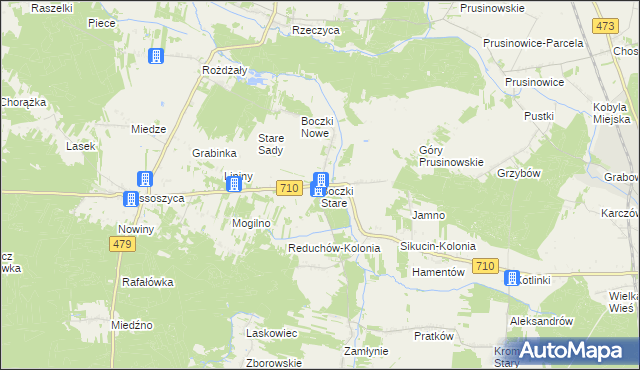 mapa Boczki Stare, Boczki Stare na mapie Targeo