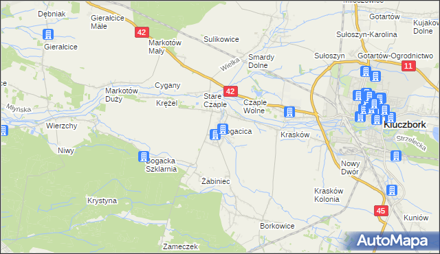 mapa Bogacica, Bogacica na mapie Targeo