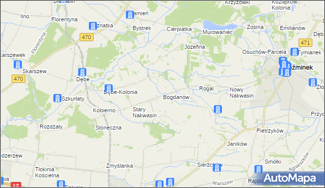 mapa Bogdanów gmina Koźminek, Bogdanów gmina Koźminek na mapie Targeo