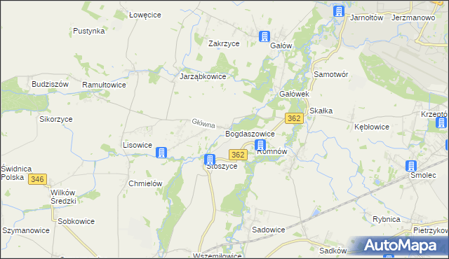 mapa Bogdaszowice, Bogdaszowice na mapie Targeo