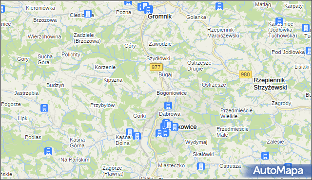 mapa Bogoniowice, Bogoniowice na mapie Targeo