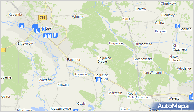 mapa Bogucice Drugie, Bogucice Drugie na mapie Targeo