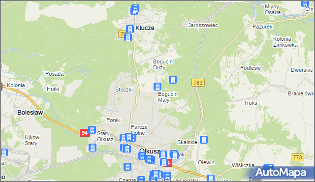 mapa Bogucin Mały, Bogucin Mały na mapie Targeo