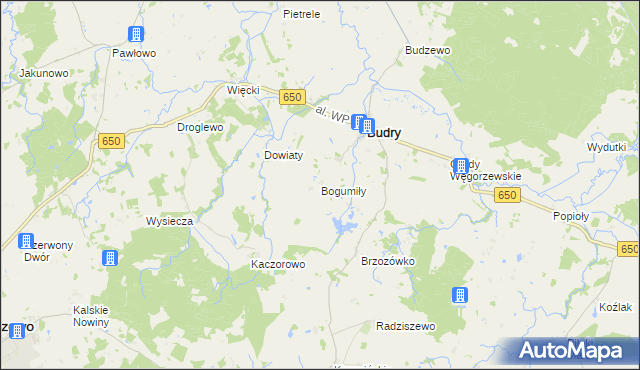 mapa Bogumiły gmina Budry, Bogumiły gmina Budry na mapie Targeo