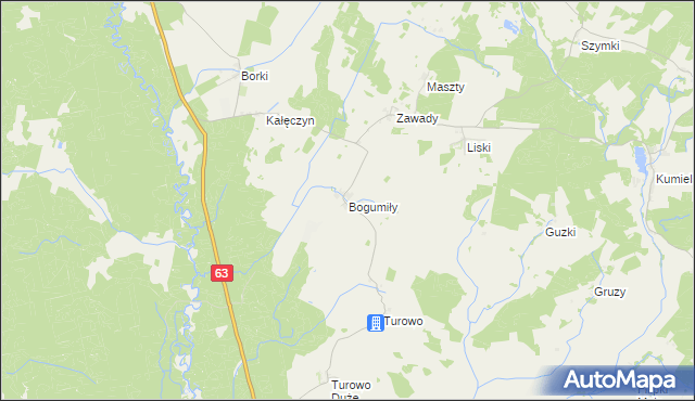 mapa Bogumiły gmina Pisz, Bogumiły gmina Pisz na mapie Targeo