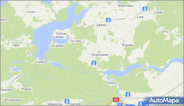 mapa Boguszewo gmina Miłomłyn, Boguszewo gmina Miłomłyn na mapie Targeo