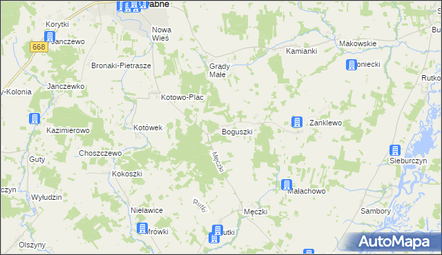 mapa Boguszki gmina Wizna, Boguszki gmina Wizna na mapie Targeo