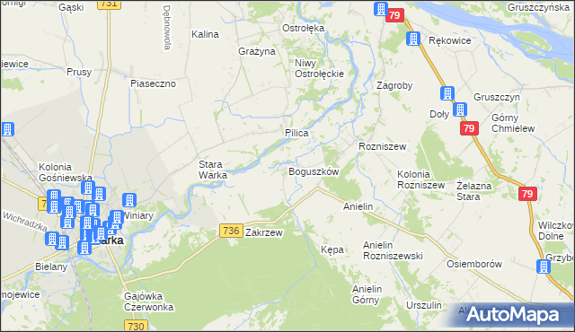 mapa Boguszków, Boguszków na mapie Targeo