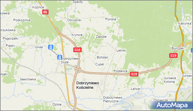 mapa Bohdan, Bohdan na mapie Targeo