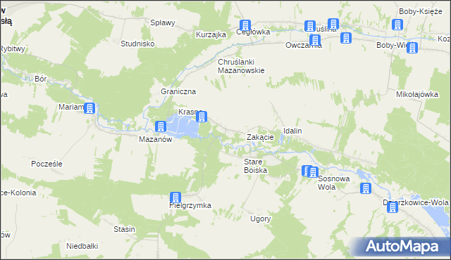 mapa Boiska-Kolonia gmina Józefów nad Wisłą, Boiska-Kolonia gmina Józefów nad Wisłą na mapie Targeo