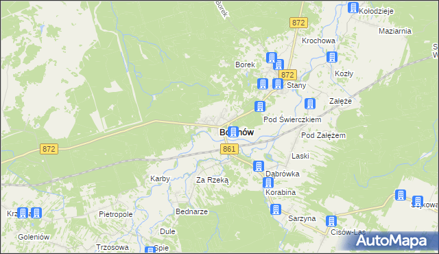 mapa Bojanów powiat stalowowolski, Bojanów powiat stalowowolski na mapie Targeo