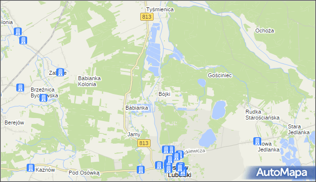 mapa Bójki, Bójki na mapie Targeo