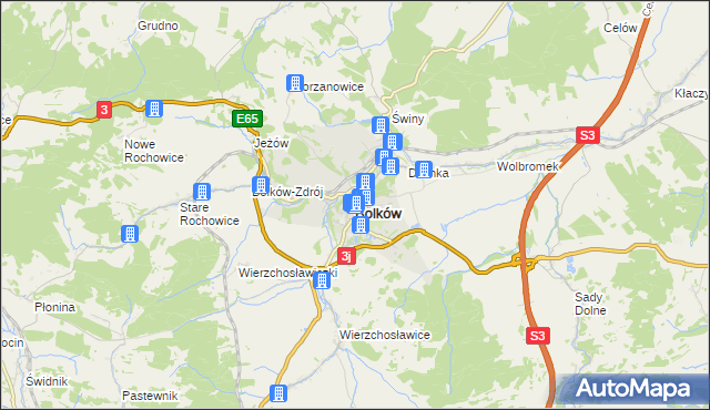 mapa Bolków powiat jaworski, Bolków powiat jaworski na mapie Targeo