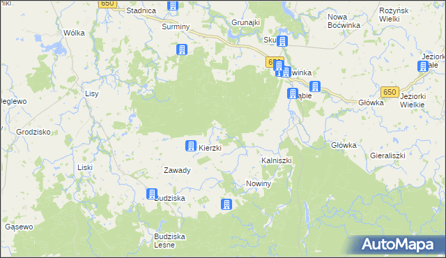 mapa Borek gmina Banie Mazurskie, Borek gmina Banie Mazurskie na mapie Targeo