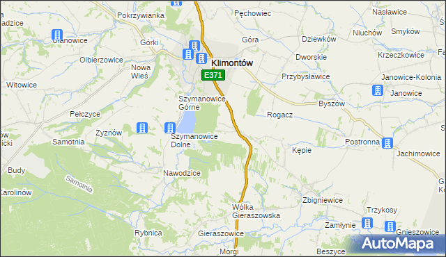 mapa Borek Klimontowski, Borek Klimontowski na mapie Targeo