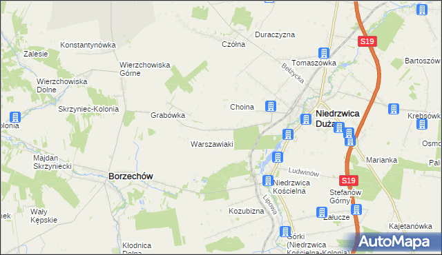 mapa Borkowizna gmina Niedrzwica Duża, Borkowizna gmina Niedrzwica Duża na mapie Targeo