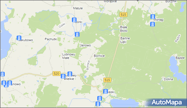 mapa Bornice, Bornice na mapie Targeo