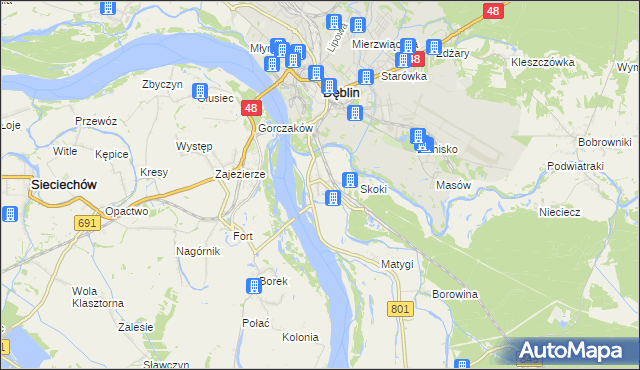 mapa Borowa gmina Puławy, Borowa gmina Puławy na mapie Targeo