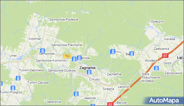 mapa Borowa Góra gmina Zagnańsk, Borowa Góra gmina Zagnańsk na mapie Targeo