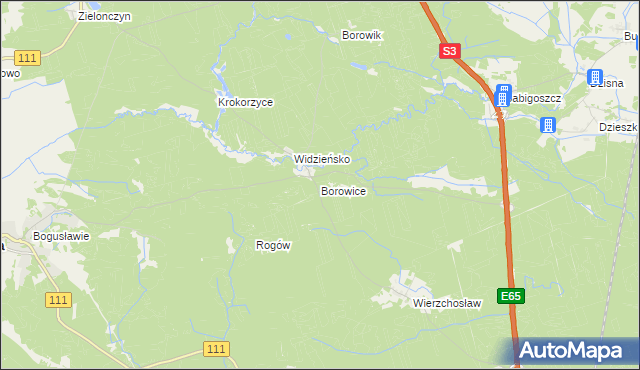 mapa Borowice gmina Stepnica, Borowice gmina Stepnica na mapie Targeo