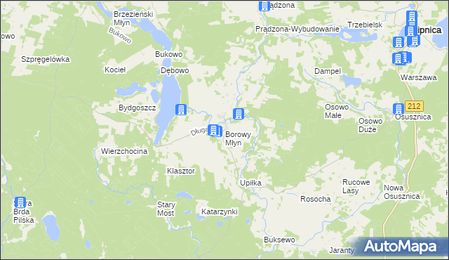 mapa Borowy Młyn gmina Lipnica, Borowy Młyn gmina Lipnica na mapie Targeo