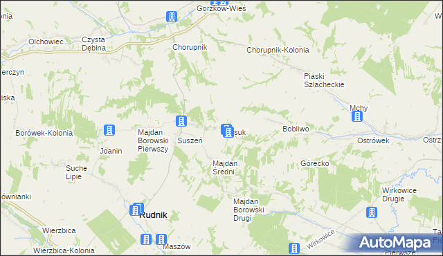 mapa Borsuk gmina Gorzków, Borsuk gmina Gorzków na mapie Targeo