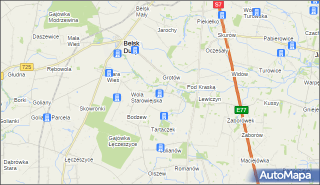 mapa Boruty gmina Belsk Duży, Boruty gmina Belsk Duży na mapie Targeo