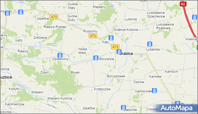 mapa Boryszów, Boryszów na mapie Targeo