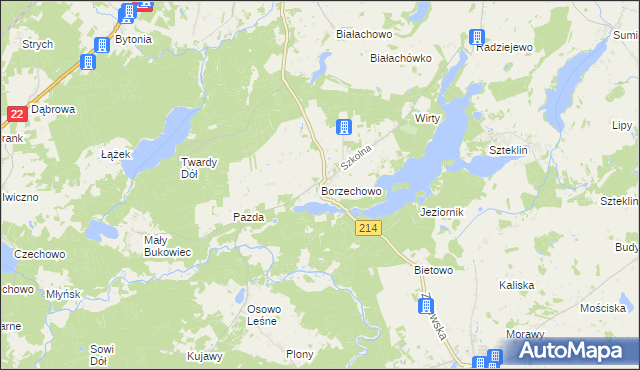 mapa Borzechowo, Borzechowo na mapie Targeo