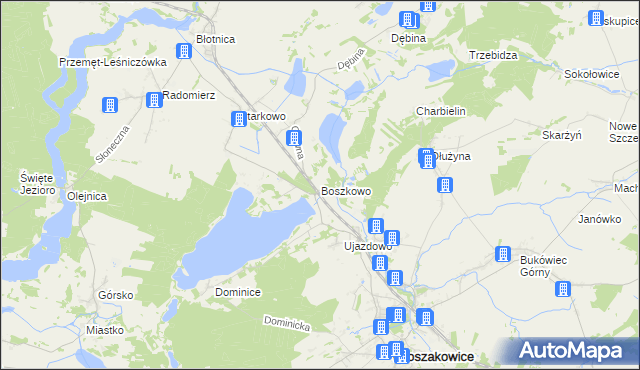 mapa Boszkowo, Boszkowo na mapie Targeo