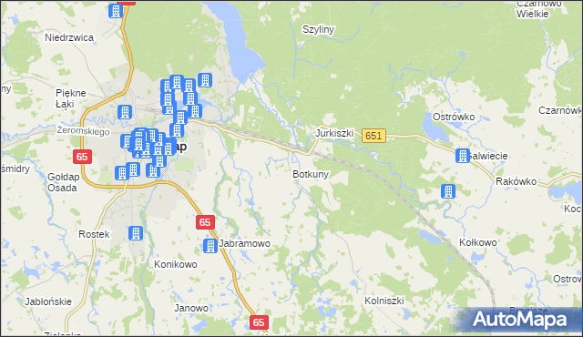 mapa Botkuny, Botkuny na mapie Targeo