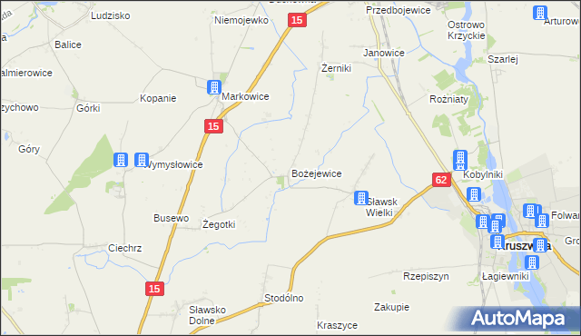 mapa Bożejewice gmina Strzelno, Bożejewice gmina Strzelno na mapie Targeo