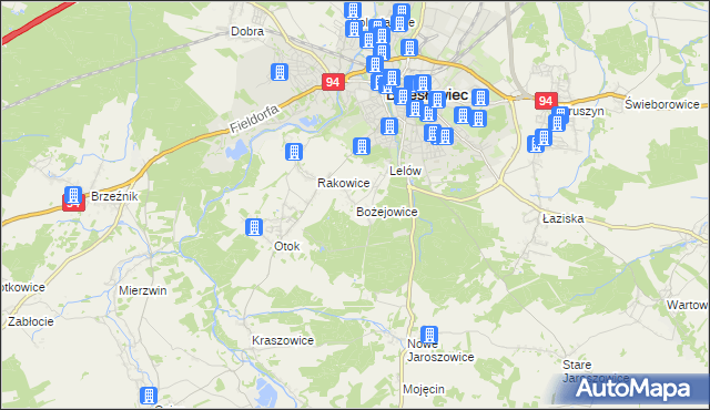 mapa Bożejowice, Bożejowice na mapie Targeo
