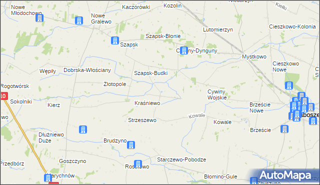 mapa Bożewo gmina Baboszewo, Bożewo gmina Baboszewo na mapie Targeo