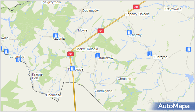 mapa Braciszów, Braciszów na mapie Targeo