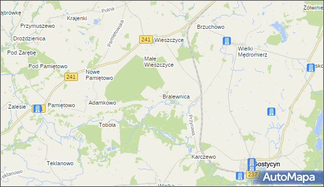 mapa Bralewnica, Bralewnica na mapie Targeo
