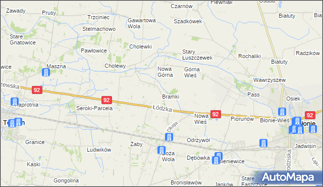 mapa Bramki, Bramki na mapie Targeo