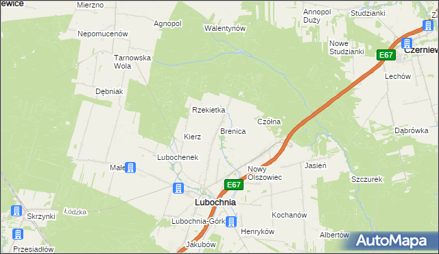 mapa Brenica, Brenica na mapie Targeo