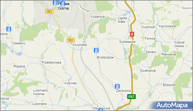 mapa Brodziszów, Brodziszów na mapie Targeo