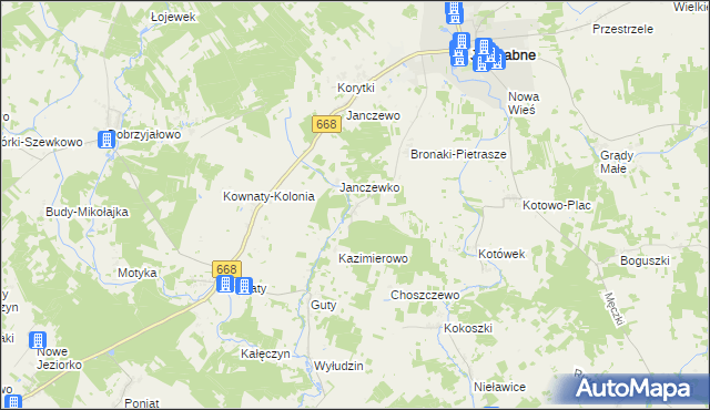 mapa Bronaki-Olki, Bronaki-Olki na mapie Targeo